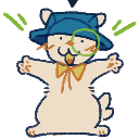 Bunnyguy waving to the camera